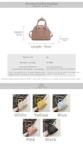 Detail view of mini PU leather Boston bag dimensions and five available color options