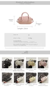 Tableau des tailles détaillé du petit sac à main en cuir PU avec options multicolores