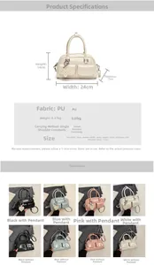 Detailed dimension guide and color options for large capacity Boston pillow bags