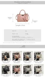 Guide des tailles pour sac en PU avec dimensions 21x15x9cm et détails de matière