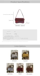 Detailed size specifications for snake pattern crossbody bag in PU leather 24x14x6cm