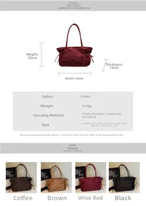 Dimensions détaillées et options de couleurs pour le grand sac de voyage en nylon