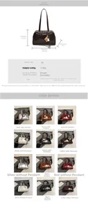 Tableau des tailles et options de couleurs pour le sac cabas rétro en cuir souple