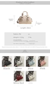 Tableau des tailles et options de couleurs pour mini sac bandoulière rétro en similicuir