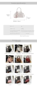 Especificaciones de tamaño y opciones de color para el elegante bolso tipo almohada