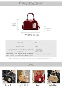 Detailed size and color guide for the PU leather bowling bag with transparent card slot