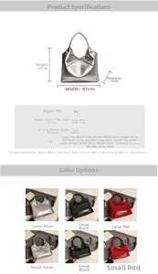 Detailed size guide and comparison for PU leather tote bag with bow accent