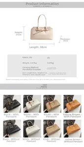 Detailed size chart and multi-color comparison of minimalist large shoulder bags for women