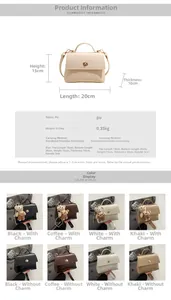 Detailed size specifications for women's PU leather crossbody bag showing dimensions