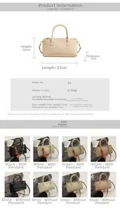 Détails du mini sac carré pour femmes en cuir PU ciré avec dimensions de 23cm par 12cm