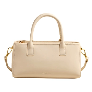 Sac à main minimaliste crème pour femme bandoulière élégante avec poignée et quincaillerie dorée