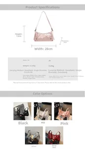 Größentabelle mit Abmessungen und Spezifikationen für diese PU-Leder Handtasche