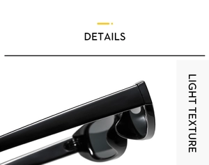 Close-up of sleek black acetate frame with refined light texture and durable hinge