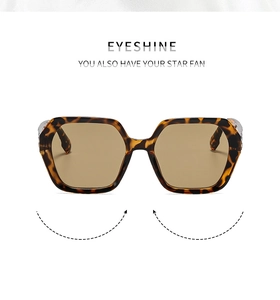 Detail of leopard print acetate frames and metal accents on vintage square sunglasses