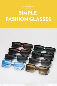 Collection of square frame sunglasses in eight diverse colors for various outdoor styles