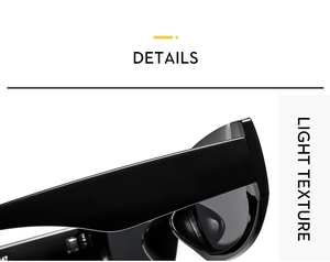 Detail of glossy black sunglasses frame with light texture and smooth hinge finish