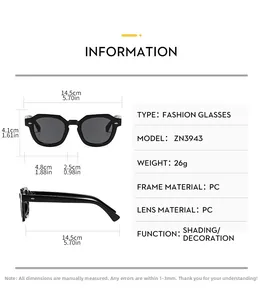 Detailansicht der schwarzen Retro-Sonnenbrille mit PC-Rahmen und Nietendetails