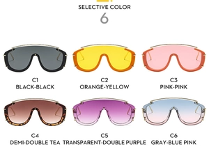 Collection de lunettes de soleil oversize en six couleurs tendance du noir au dégradé