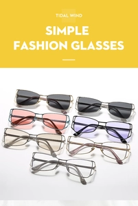 Vue détaillée des verres teintés et des montures métalliques géométriques pour lunettes