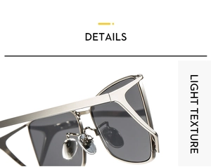 Vue détaillée des lunettes de soleil en métal avec plaquettes de nez réglables