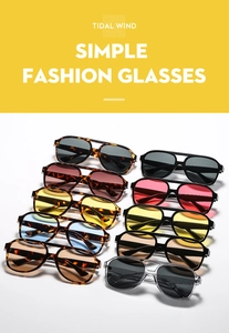 Collection of double-bridge aviator sunglasses in various frame colors and lens tints