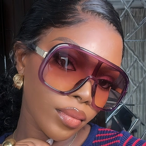 Oversized Shield Sunglasses UV400 Protection PC Frame Metal Trim Retro Y2K Fashion Streetwear For Women Men