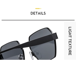Close-up of lightweight black polygon frame and dark grey polarized sunglass lenses
