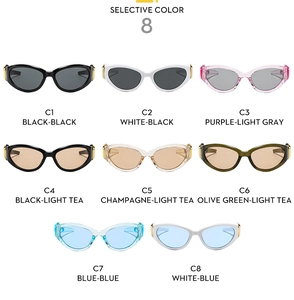 Detailed multi-color selection of fashion oval sunglasses with pink heart accents