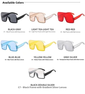 Options de couleurs pour lunettes de soleil de sport sans monture carrées avec verres miroir