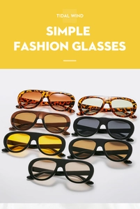 Collection détaillée de lunettes de soleil aviateur ovales avec montures léopard et noires