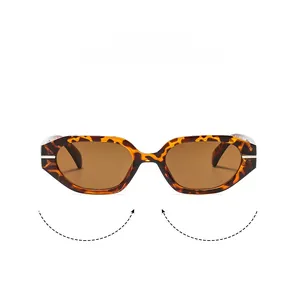 Vue détaillée de lunettes de soleil vintage écaillées avec verres bruns et charnières