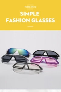 Five assorted sports sunglasses colors with wraparound single lens and durable semi-rimless frames