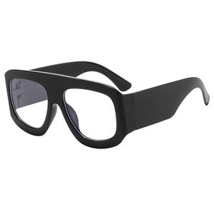 Moderne quadratische Brille in Schwarz mit minimalistischem, geometrischem Design