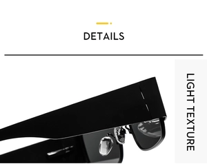 Detail of Y2K square sunglasses featuring wide glossy black temples and metal nose pads