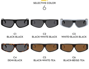 Vue détaillée en grille montrant six variantes de couleurs pour lunettes de soleil y2k sport