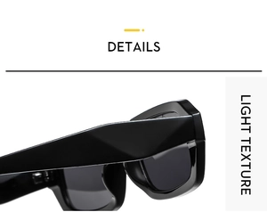 Detailaufnahme der schwarzen Retro-Sonnenbrille mit leichter Textur und Finish