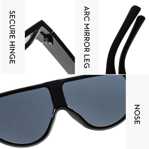 Detailansicht der Sonnenbrille mit verstärkten Scharnieren und ergonomischen Bügeln