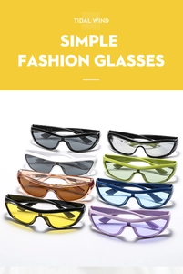 Multiple colors of Y2K wrap-around cycling sunglasses with durable frames