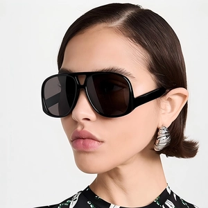 Aviator Sunglasses Oversized Retro Double Bridge UV400 Protection PC Frame AC Lens Fashion Streetwear Eyewear For Men Women