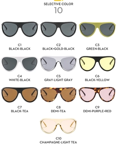 Dix lunettes de soleil aviateur oversize tendance en diverses couleurs de montures