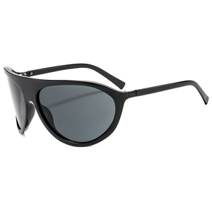 Lunettes de soleil noires surdimensionnées avec verres gris foncé au style pilote rétro