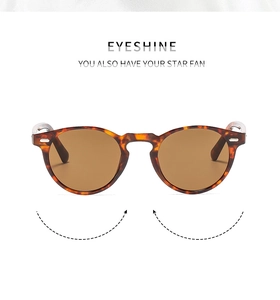 Detailansicht der Vintage-Sonnenbrille mit Schildpatt-Rahmen und runden braunen Gläsern