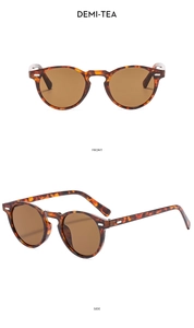 Details von Vintage-Schildpatt-Sonnenbrillen mit Teegläsern und Metallnieten