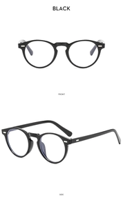 Front- und Seitenansicht der schwarzen Retro-Sonnenbrille mit silbernen Nieten