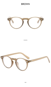 Detailansicht der braunen Vintage-Rundsonnenbrille mit ovalen Metallnieten an der Seite