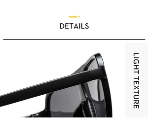 Detail shot of sturdy hinge and light texture on black oversized sunglasses frame
