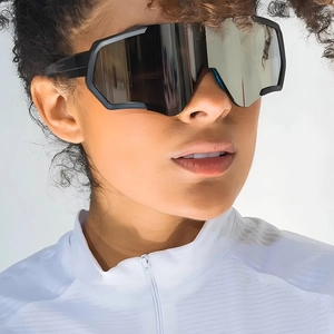 Occhiali Da Sole Sportivi UV400 Montatura Grande Integrata Lenti In PC Occhiali Da Ciclismo Antivento Per Outdoor Uomo Donna