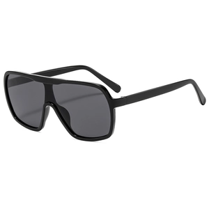 Classic black oversized square sunglasses with polished frame and dark tinted lenses