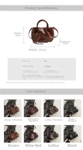 Tableau des tailles détaillé et options de couleurs pour le sac nuage plissé