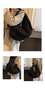 Détails d'un grand sac cabas noir en daim mat montrant sa texture souple et minimaliste